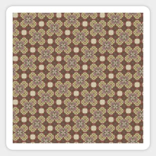 Brownish Clover Looking Pattern - WelshDesignsTP003 Sticker